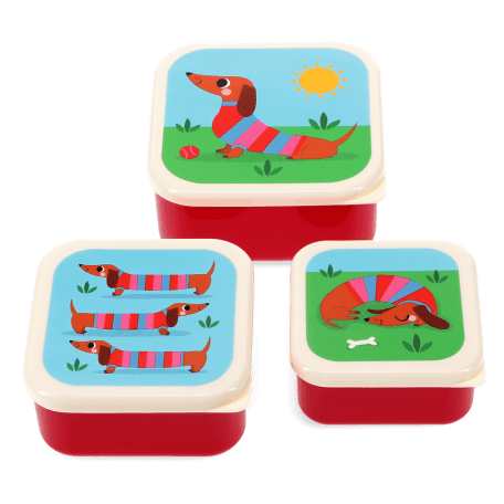 Snack Boxes (set Of 3) - Sausage Dog