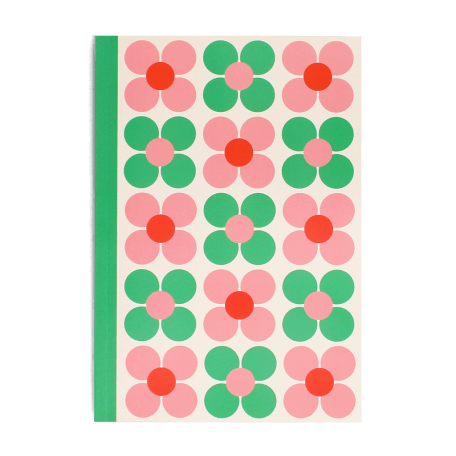 A5 Notebook - Pink And Green Daisy