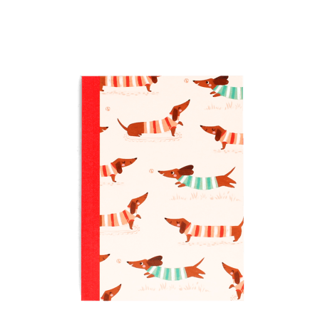 A6 Notebook - Sausage Dog (pattern)