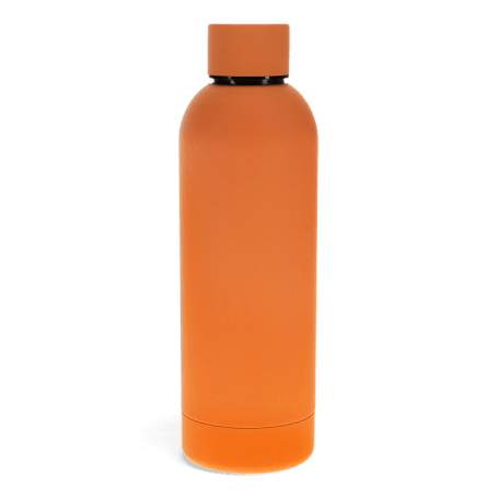 Rubber Coated Steel Bottle 500ml - Orange