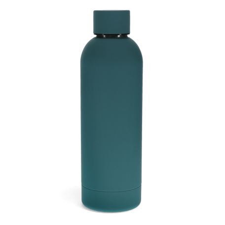 Rubber Coated Steel Bottle 500ml - Petrol Blue