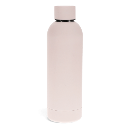 Rubber Coated Steel Bottle 500ml - Light Pink