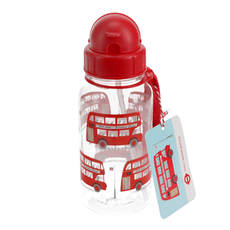 Children's Water Bottle With Straw 500ml - Tfl Routemaster Bus