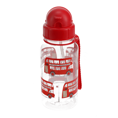 Children's Water Bottle With Straw 500ml - Tfl Routemaster Bus