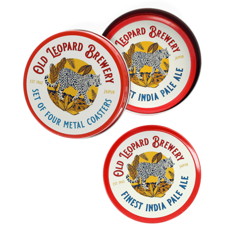 Metal Coasters - Old Leopard Brewery (set Of 4)