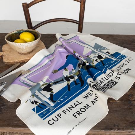 Cotton tea towel - TfL Vintage Poster "Cup Final"