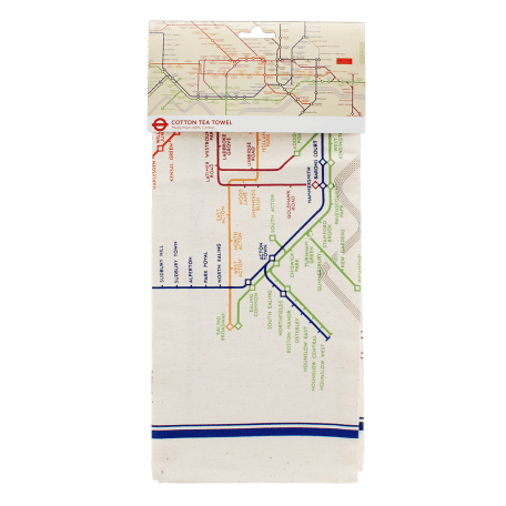 Cotton tea towel - TfL Heritage Tube Map