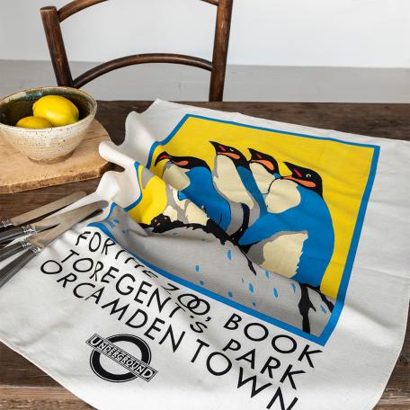 Cotton tea towel - TfL Vintage Poster "For the Zoo..."