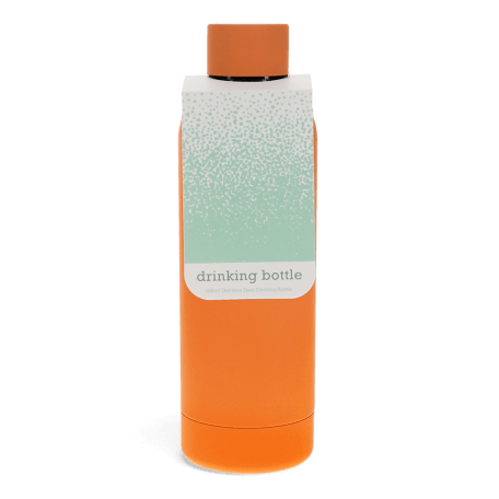 Rubber coated steel bottle 500ml - Orange