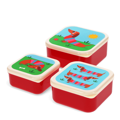 Snack boxes (set of 3) - Sausage Dog