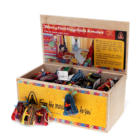 Mini worry dolls with keyring - Assorted