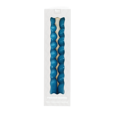 Twisted candles (pack of 2) - Dark blue