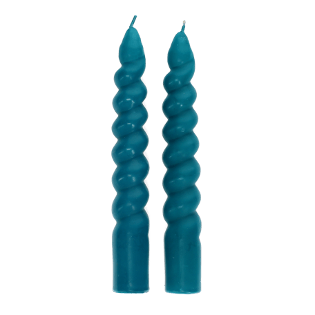 Twisted candles (pack of 2) - Dark blue