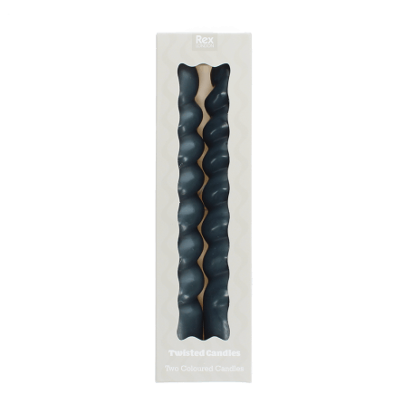 Twisted candles (pack of 2) - Dark grey