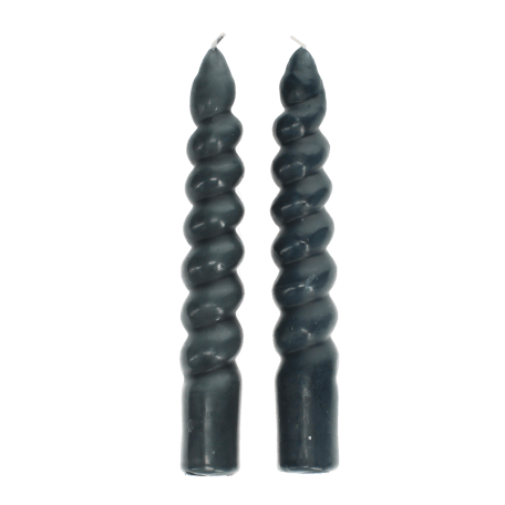 Twisted candles (pack of 2) - Dark grey