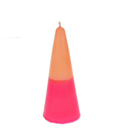 Small two-colour cone candle - Pink-orange