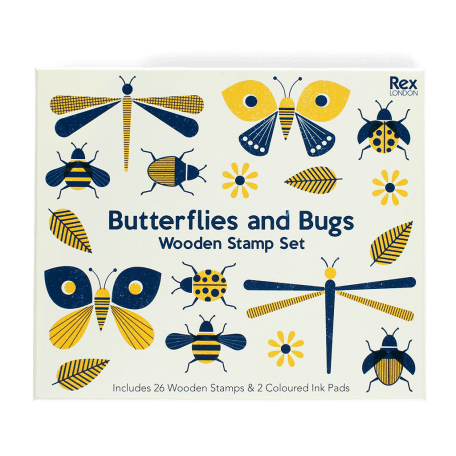 Wooden stamp set - Butterflies and Bugs