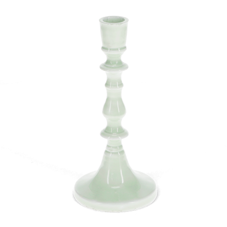 Enamel candlestick 19cm - Light grey