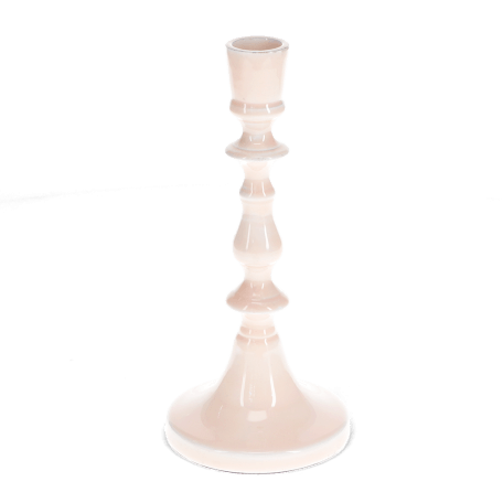 Enamel candlestick 19cm - Pink