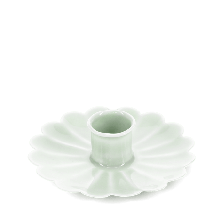 Enamel flat flower candle holder - Light grey