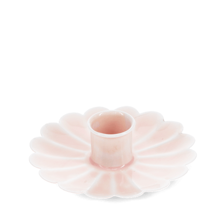 Enamel flat flower candle holder - Pink