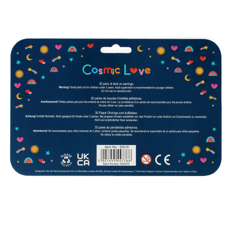 Stick on earrings (30 pairs) - Cosmic Love