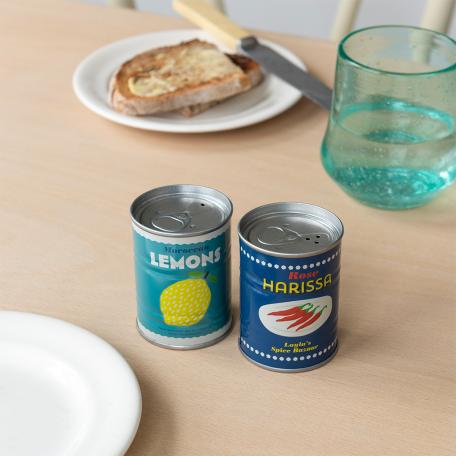 Tin salt and pepper shakers - LEMONS & HARISSA