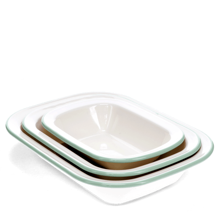 Enamel pie dishes (set of 3) - Pistachio