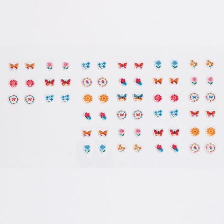 Stick on earrings (30 pairs) - Floral Flutter