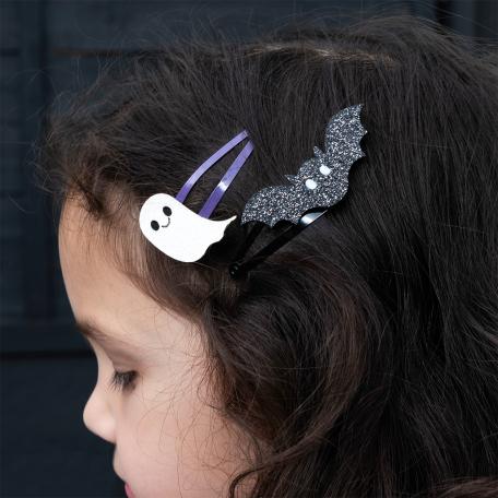 Glitter hair clips (set of 4) - Spooky