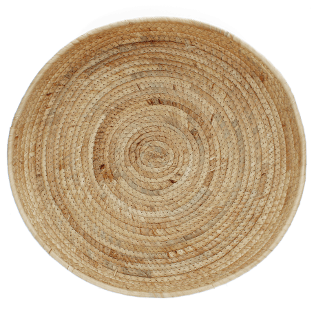 Round water hyacinth trays (set of 2)