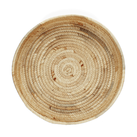 Round water hyacinth trays (set of 2)