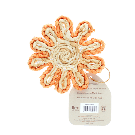 Corn husk coaster - Orange