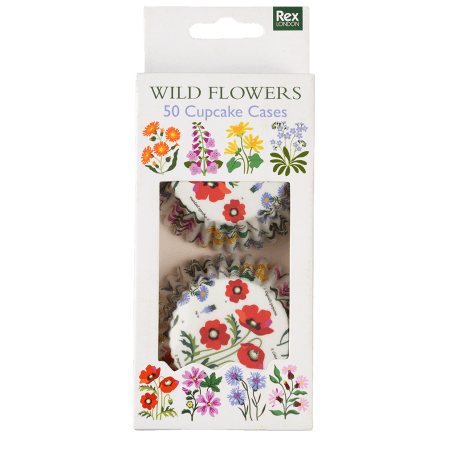 Wild Flowers cupcake cases pack of 50 in box