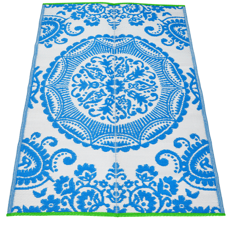 Recycled outdoor rug (180 x 120 cm) - Blue