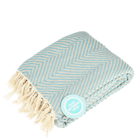 Pale Blue Herringbone Throw