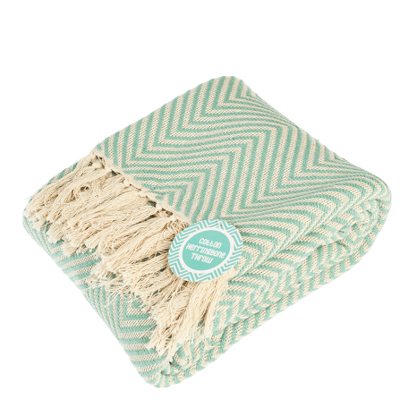 Aqua Herringbone Throw