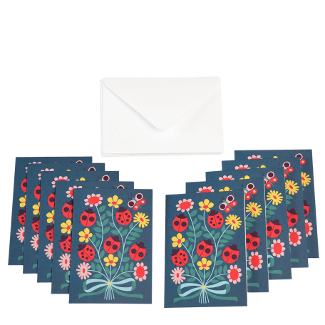 Ladybird Greeting Cards With Envelopes (pack Of 10)