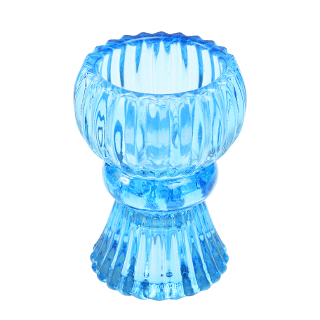 Double Ended Blue Glass Candlestick