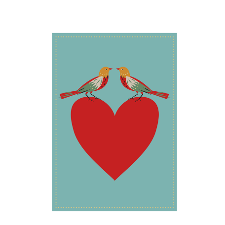 Birds And Heart Greeting Card