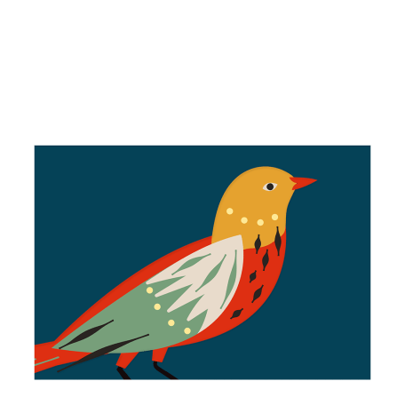 Patterned Bird Greeting Card