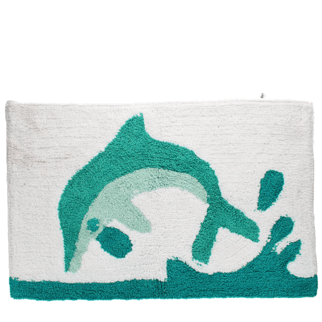 Tufted cotton bath mat - dolphin