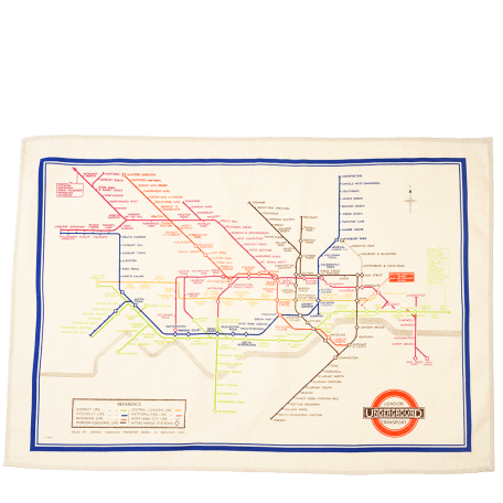 Cotton tea towel - TfL Heritage Tube Map