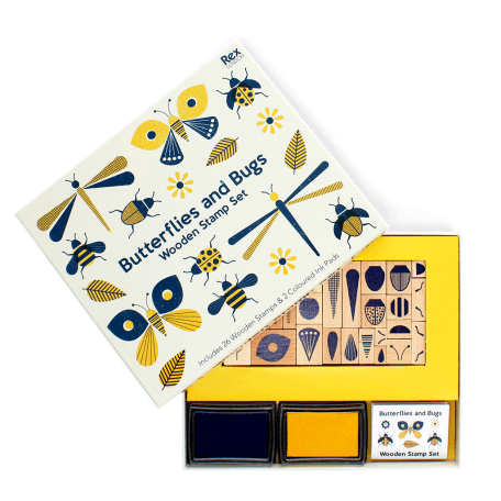 Wooden stamp set - Butterflies and Bugs