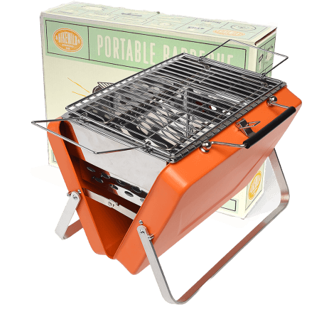 Portable Suitcase Bbq - Burnt Orange