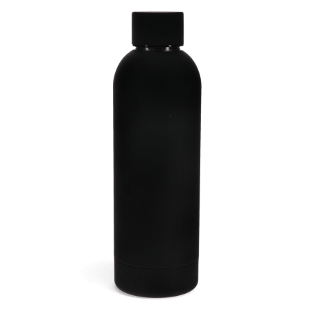 Rubber Coated Steel Bottle 500ml - Black