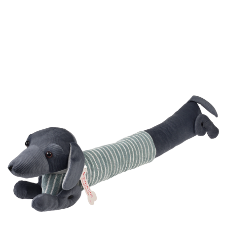 Sausage Dog Draught Excluder - Green Jumper