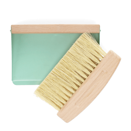 Wooden Table Brush And Pan Set - Pistachio