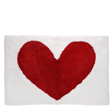 Tufted cotton bath mat - Heart