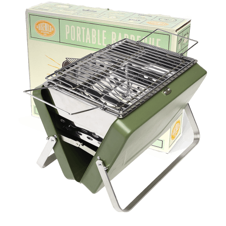 Portable suitcase bbq dark green